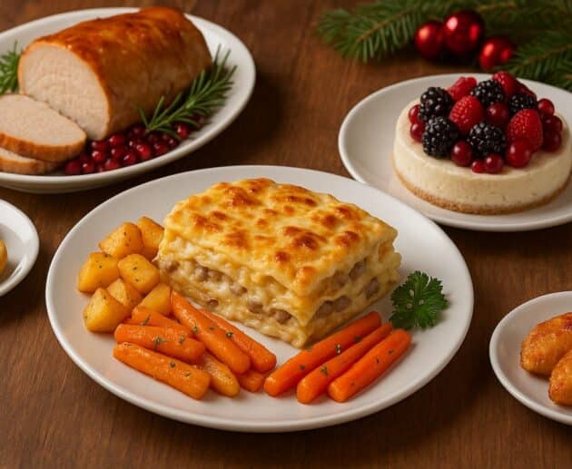 Menù di Natale economico ma scenografico: idee per antipasti, primi, secondi e dolci che fanno scena senza spendere troppo. Ricette facili, eleganti e piene di gusto.