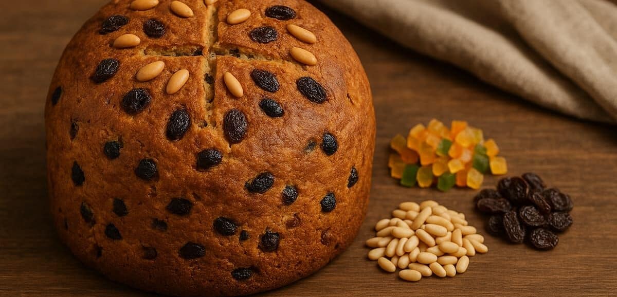 Pandolce Genovese: la storia del pane della fortuna. Origini, simboli, significato di uvetta, semi e canditi, tradizioni familiari e la ricetta più antica del Natale ligure.