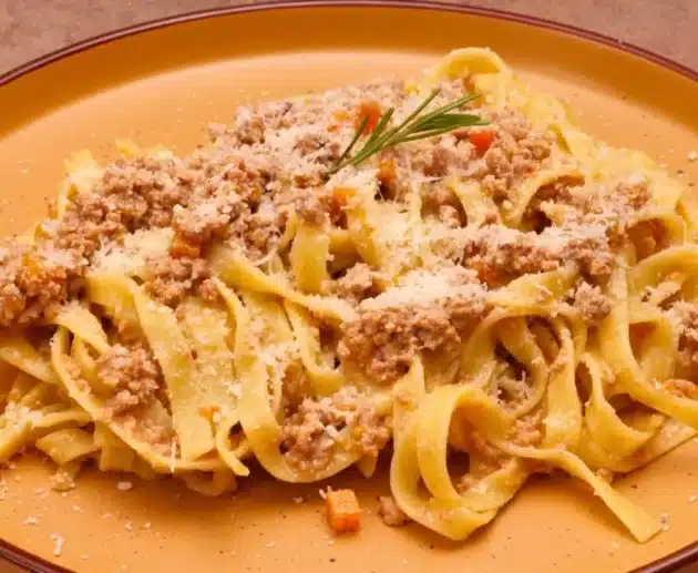 Come preparare le tagliatelle al ragù bianco: ricetta tradizionale senza pomodoro, con carne, latte e soffritto aromatico. Cremose e irresistibili.