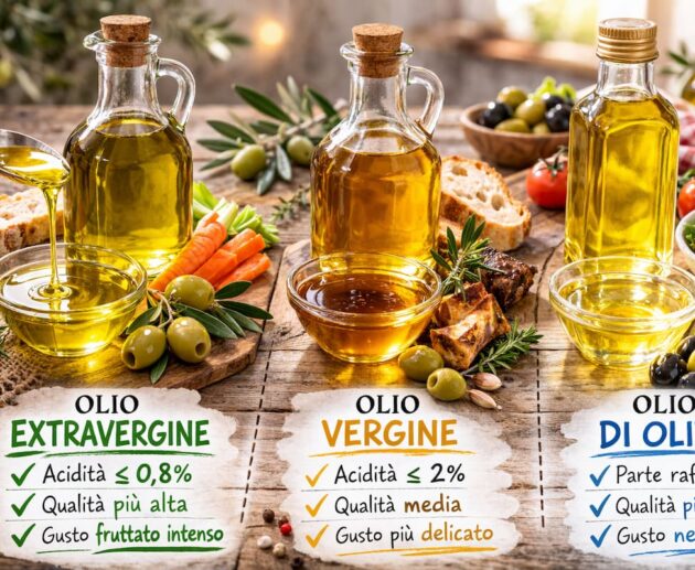 Extravergine, vergine o semplice olio di oliva? Non sono la stessa cosa: cambiano qualità, gusto e metodo di produzione.