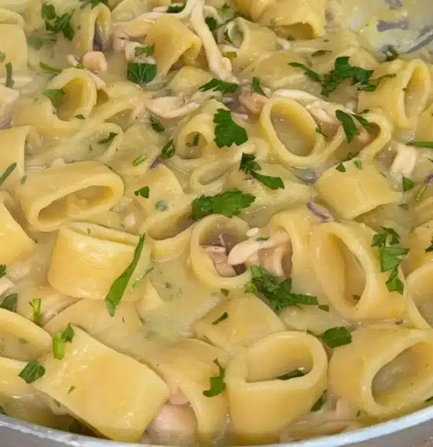 Pasta calamari e crema di patate: ricetta semplice e raffinata, con consistenza vellutata e gusto di mare delicato