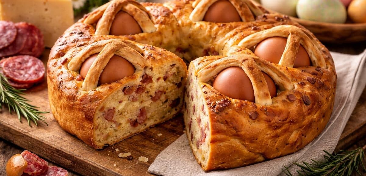 Il casatiello non è solo un rustico pasquale: è un simbolo antico fatto di uova, croce e tradizione. Scopri il suo vero significato.